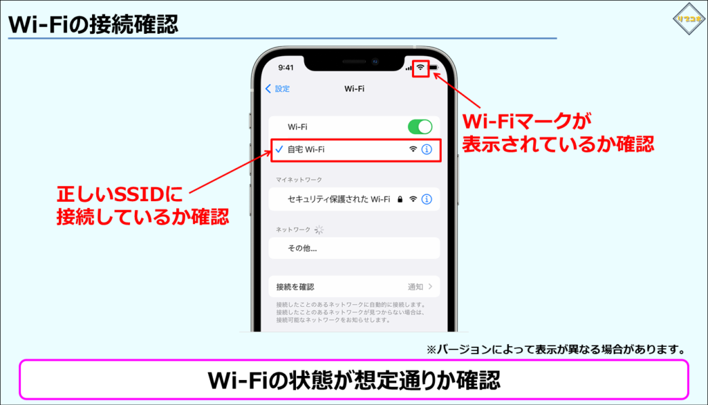 Wi-Fiの接続確認